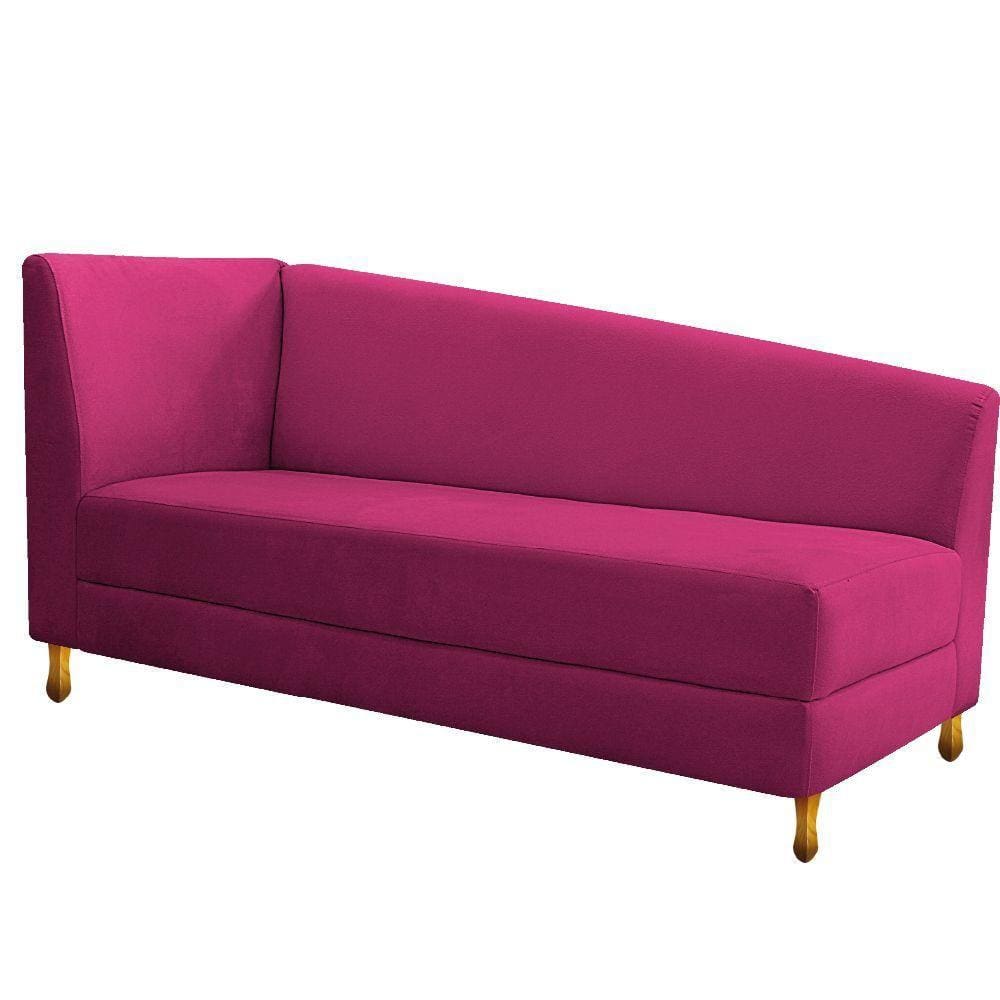 Recamier Valéria 160cm Lado Direito Suede Pink Doce Sonho