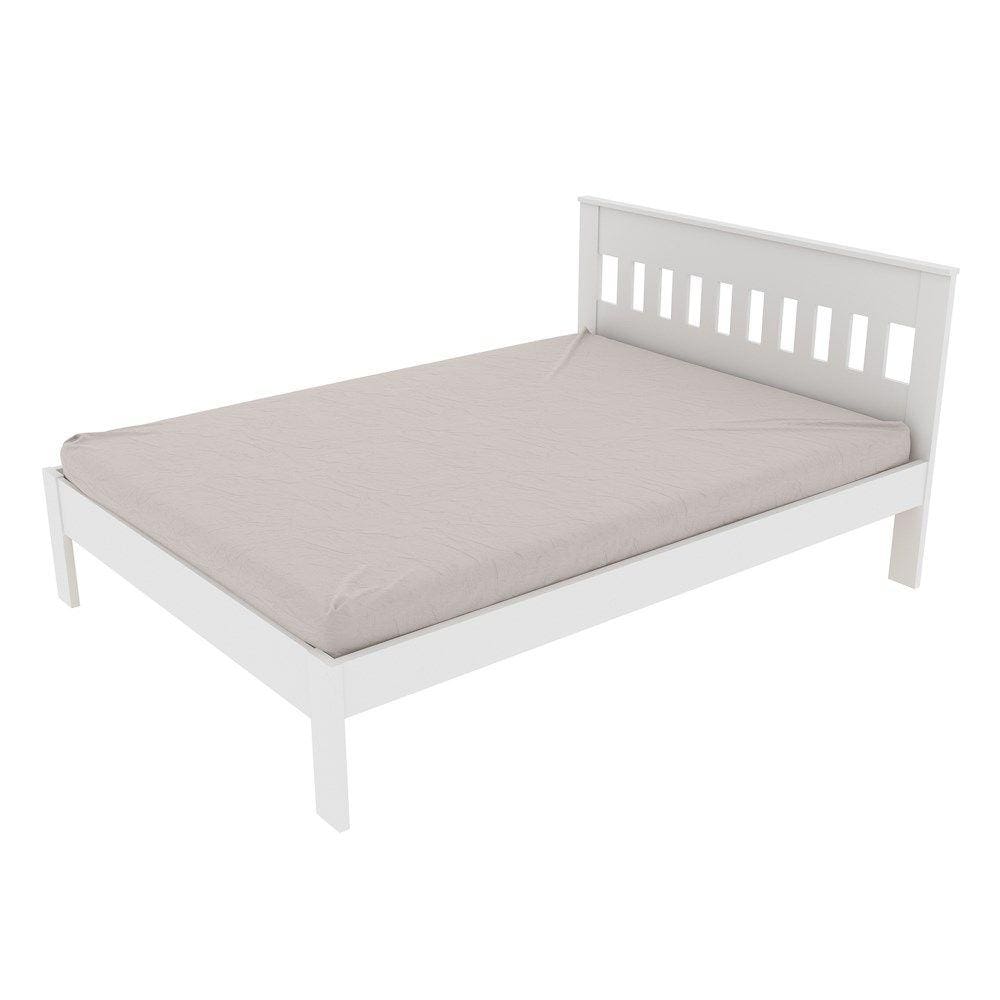 Cama de Casal Madeira CM8007 Branco - Tecno Mobili