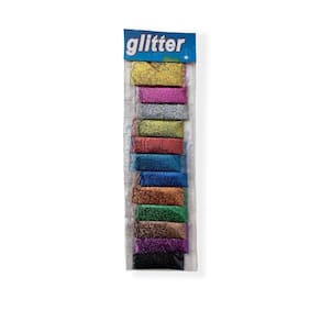 Kit Glitter c/ 12 Unidades Purpurina em Pó Corporal Carnaval Escolar Artesanato Unha