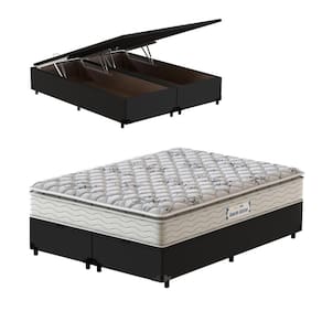 Cama Box Baú Super King Preta + Colchão de Espuma D33 - Probel - Guarda-Costas ProEvidence Plus - 193x203x70cm