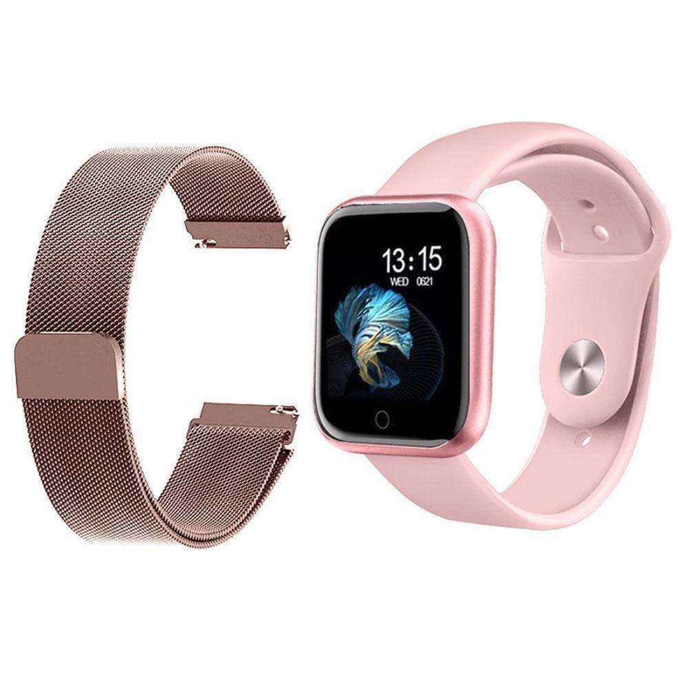 Relogio p90 rosa 2019 smartwatch sport p90 melhor que p70 p80 nexus | Ponto