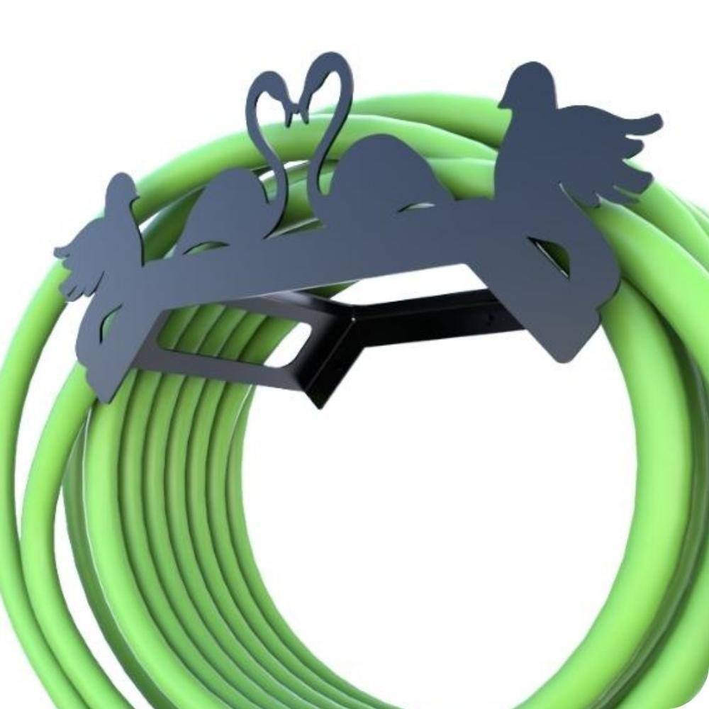 Suporte Enrolador De Mangueira De Jardim Passaro Preto