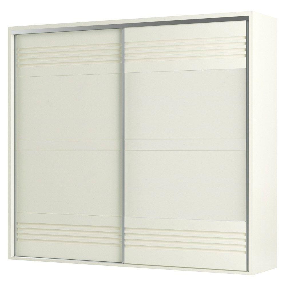 Guarda Roupa Casal 267cm 2 Portas de Correr 100% MDF TW603 Off White - Dalla Costa