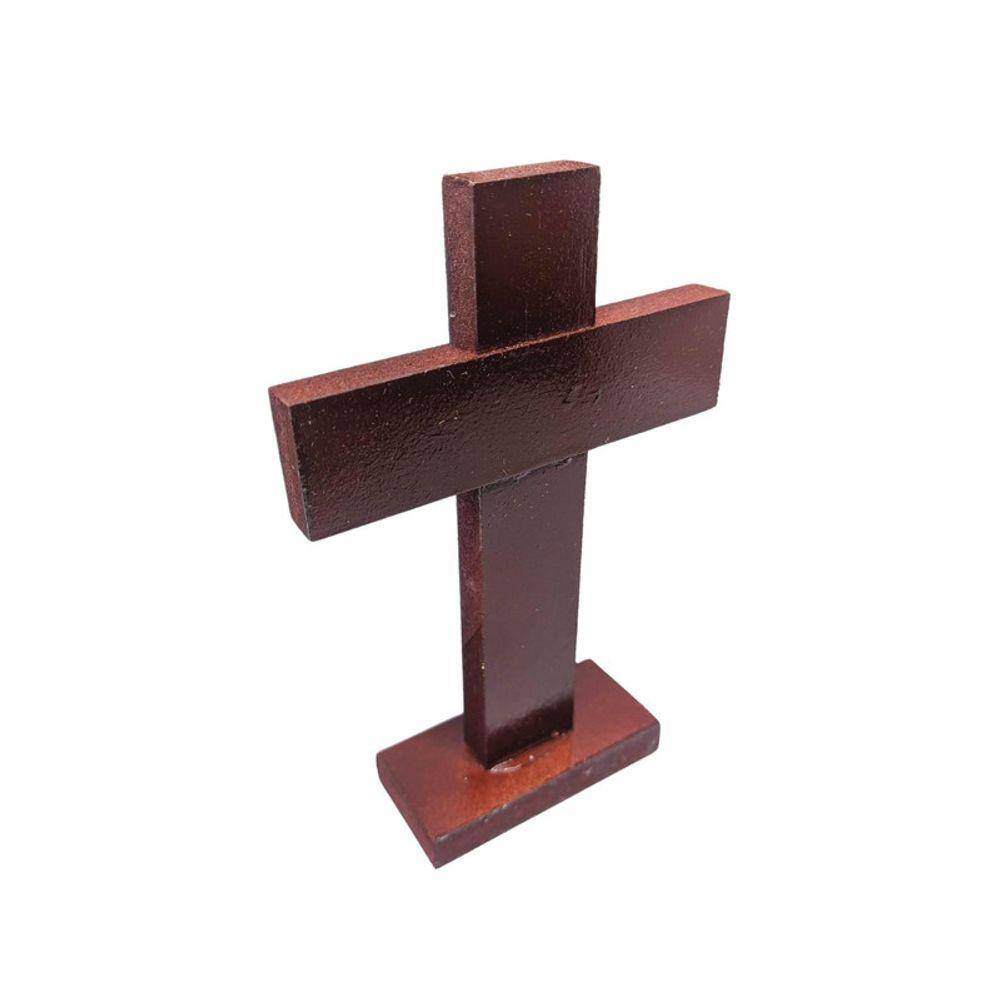 Crucifixo com base em Madeira e Resina importada 25 x 16 cm - Loja