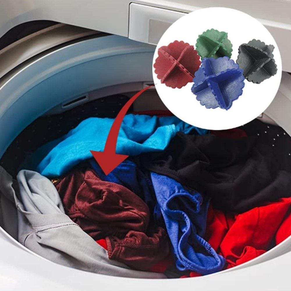 Conjunto 4 Bolas Bate Roupas Flexivel P/ Máquina de Lavar