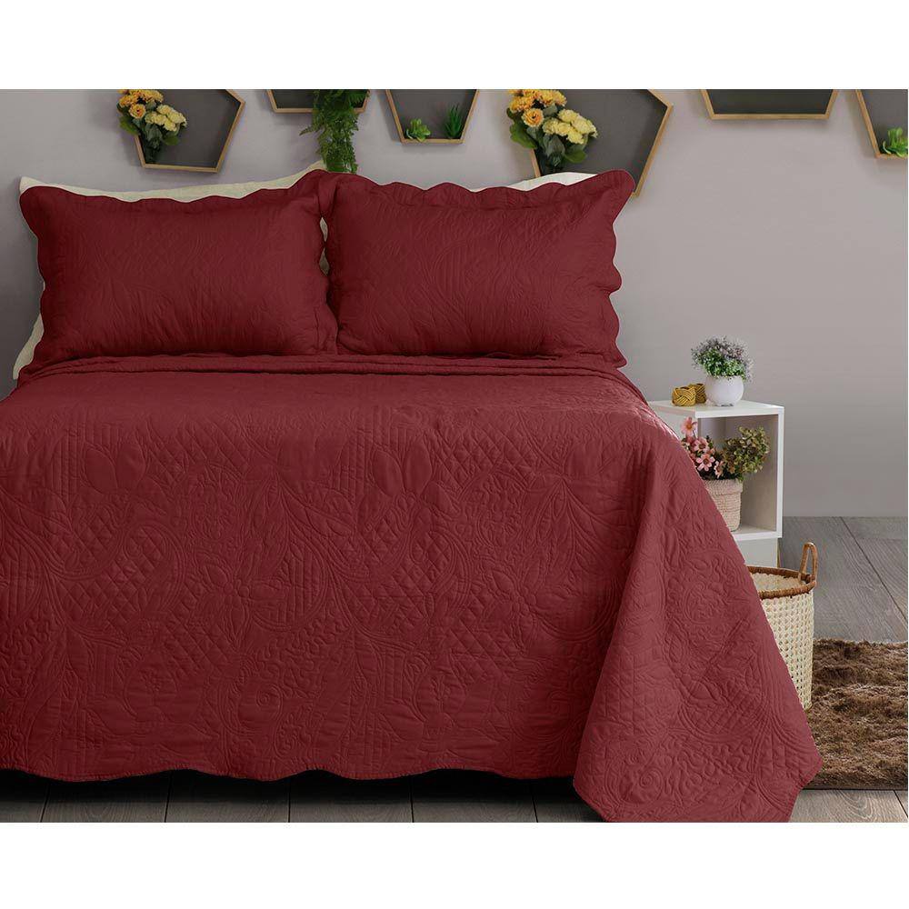Kit Colcha Cobre Leito New Every Day Casal Amsterda Malbec Sonhare