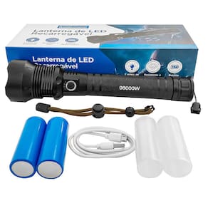 Lanterna Tatica Recarregavel Usb Zoom P70 2 Versão Pro Com Alcance de 1000m Para Sitio Fazenda