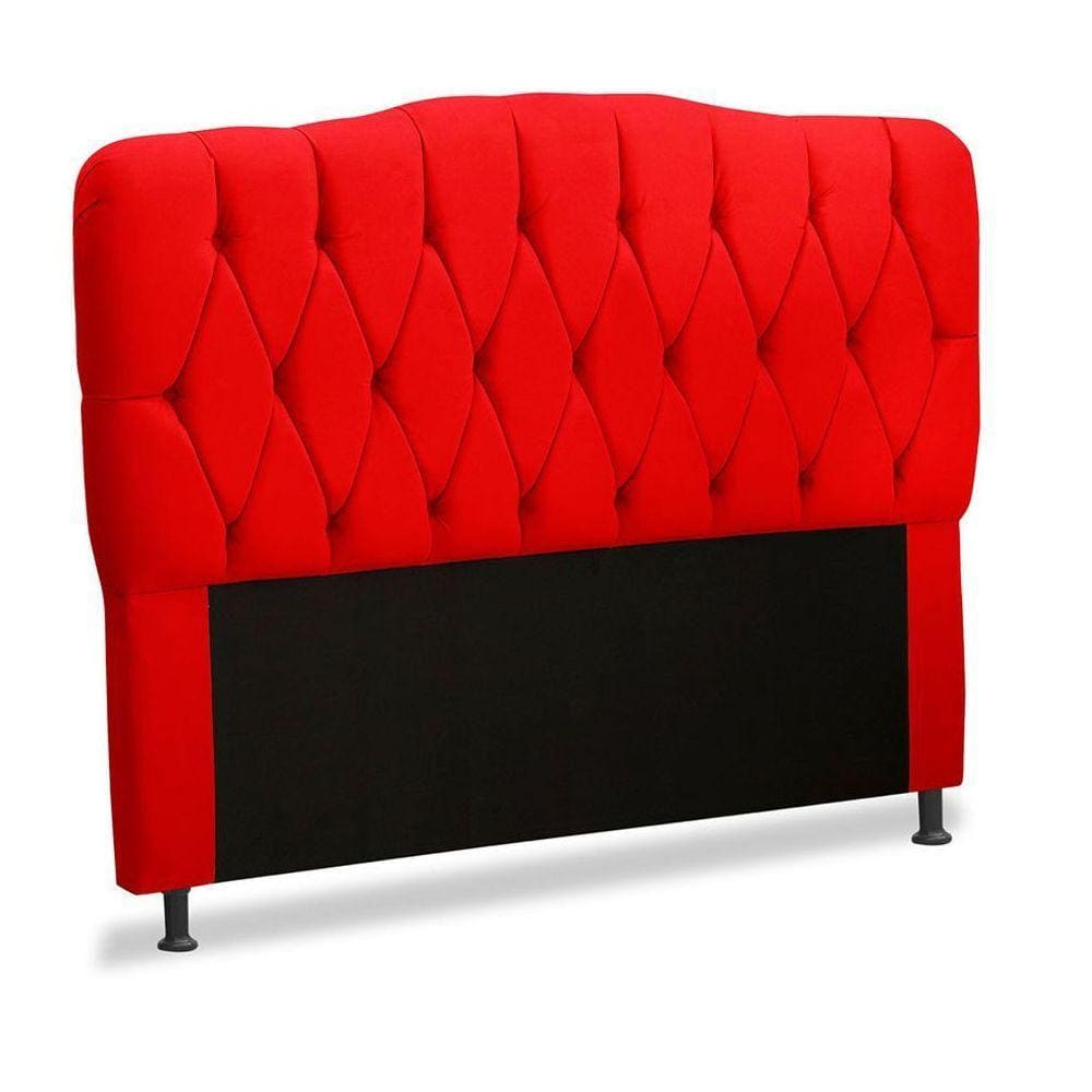 Cabeceira Eduarda 1,95 Para Cama Box King Size Vermelho Soft Skin