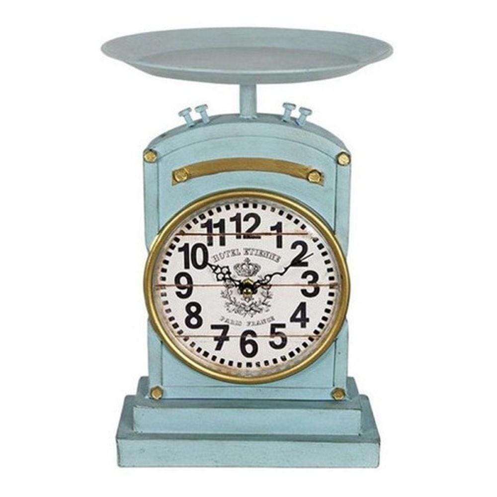 Relógio Tipo Balança Vintage Azul 31x22x9cm