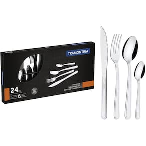 Jogo de Faqueiro Inox Tramontina Conjunto Talheres 24 Peças Búzios