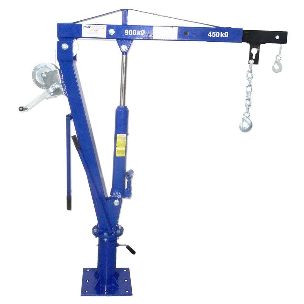 Guincho hidráulico 900Kg giratório para caminhonete com carretilha e suporte GC900CS ACM TOOLS GC900CS