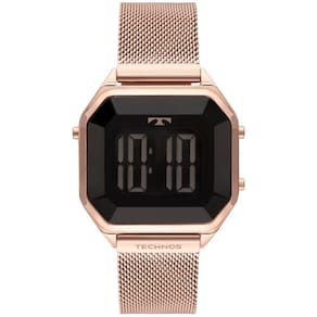 Relógio Feminino Technos Digital Rosé Quadrado Bj3851Ak4P