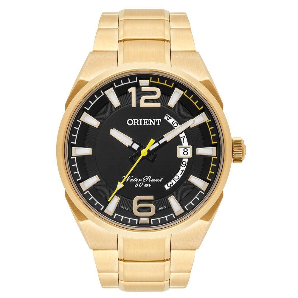 Relogio Masculino Orient Dourado Com Data MGSS1159 P2KX