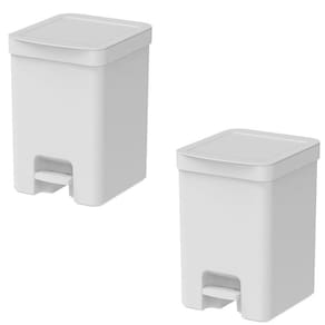Kit 2 Lixeiras Com Pedal 12 Litros Porta Cesto De Lixo Plástica Cozinha Banheiro Trium - Ou