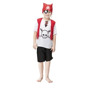 Fantasia Pirata Caveira Infantil Carnaval Menino + Tapa Olho