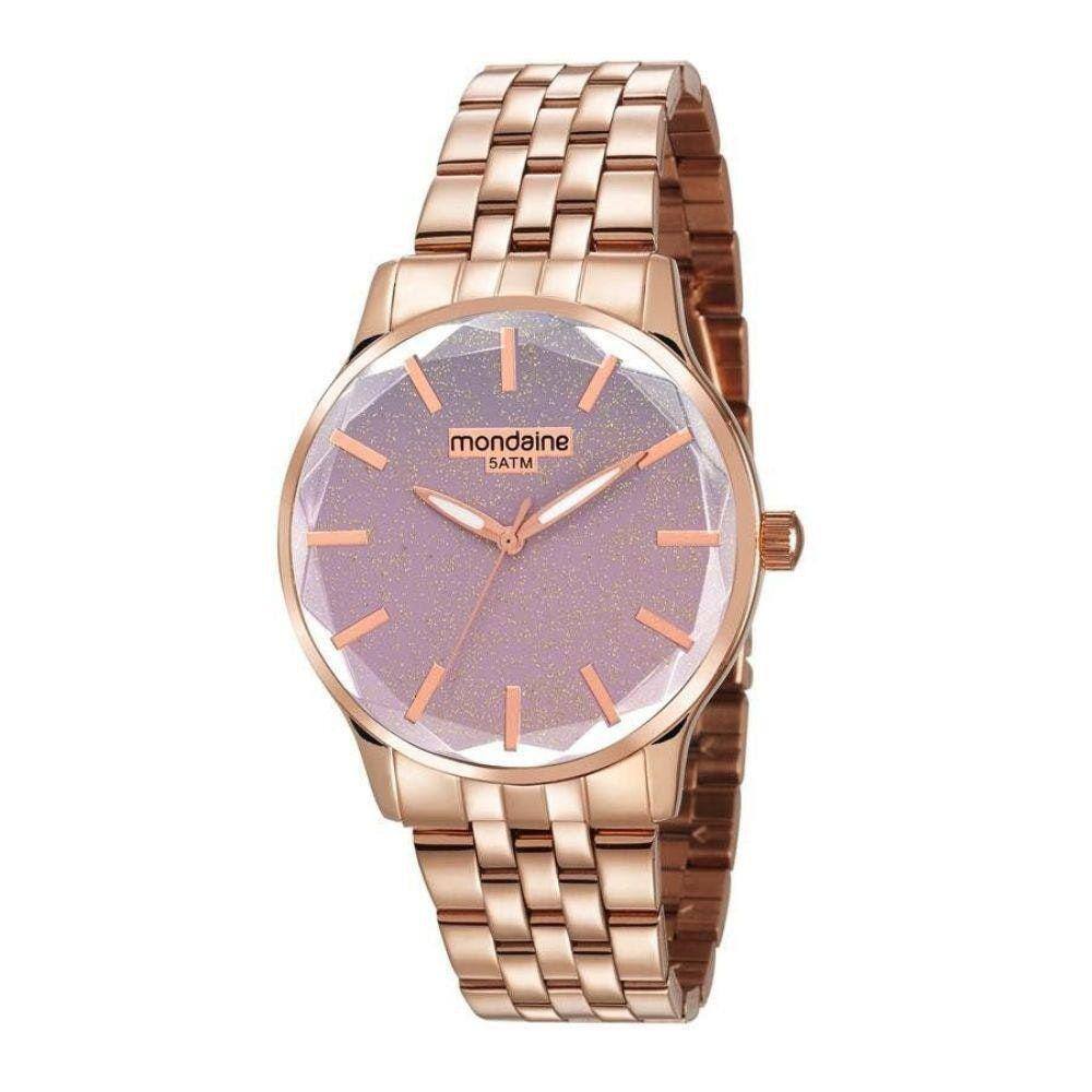 relogio mondaine feminino fundo rosa
