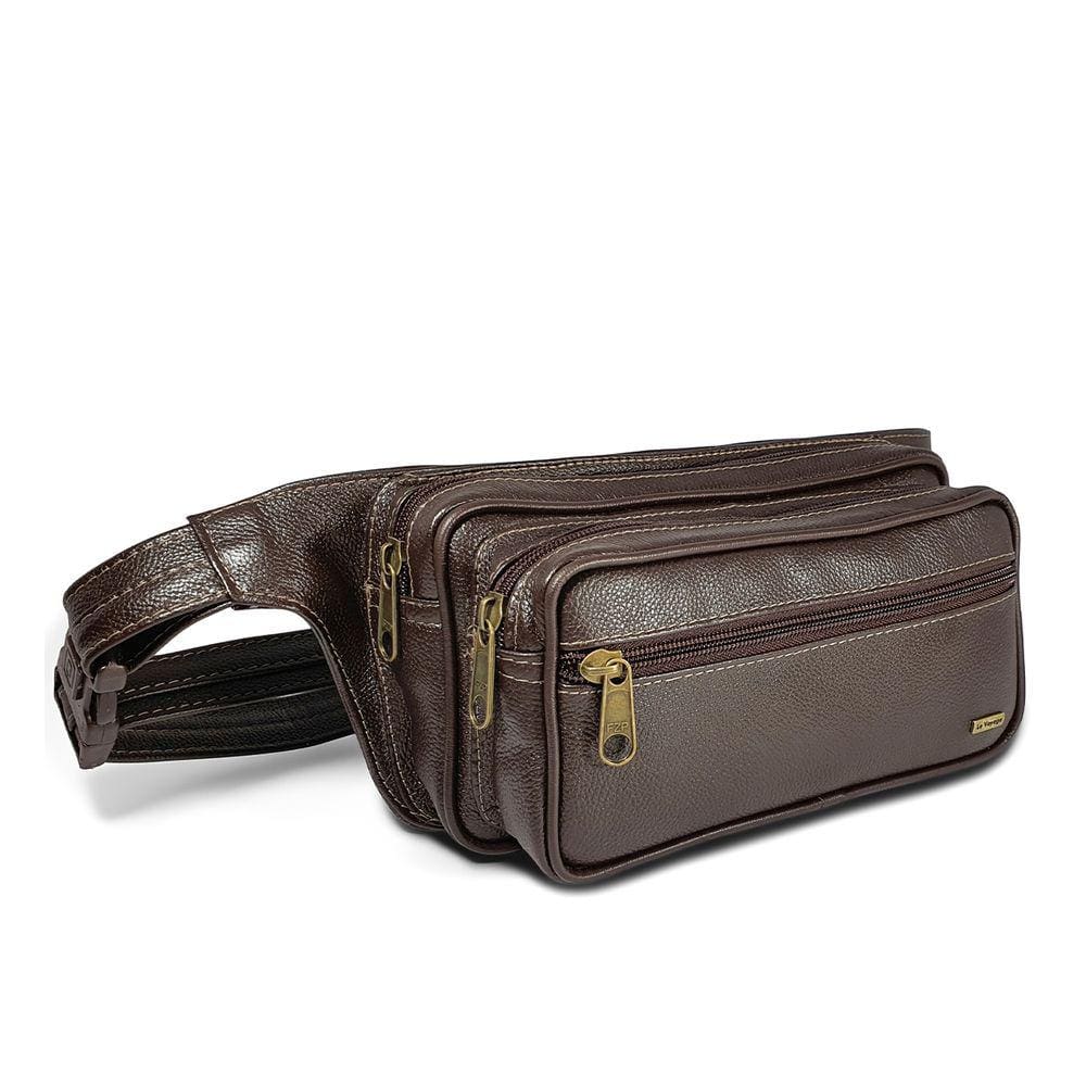 Pochete Grande Masculina De Couro Espaçosa 4 Bolsos - Le Voyage