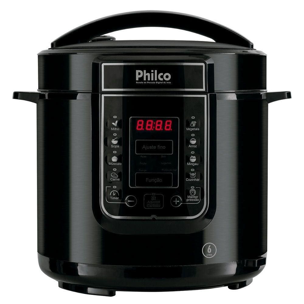 Panela de Pressão Elétrica Philco 6L em Metal Revestimento Antiaderente PPP01P