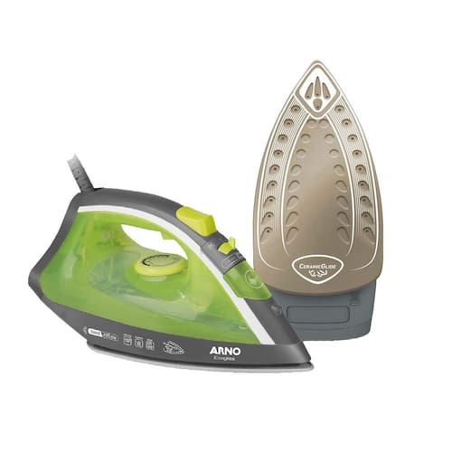 imagem-Ferro de Passar a Vapor Arno Ecogliss FEC1 com Spray e Base Cerâmica - Verde - 110V