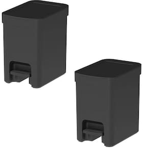 Kit 2 Lixeiras Com Pedal 6 Litros Porta Cesto Lixo Plástica Cozinha Banheiro Trium - Ou