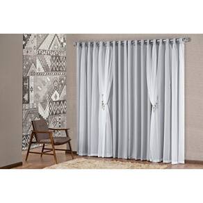 Cortina Mabelle Semi Blackout Tapa Sol 3,00m X 2,50m. Cinza