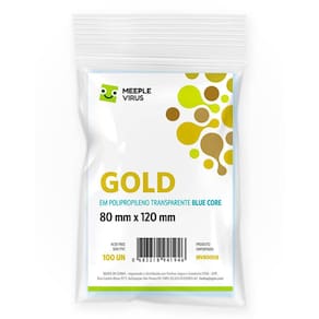 Shields Sleeves Gold 80 X 120mm Blue Core Meeple Virus 100 unidades