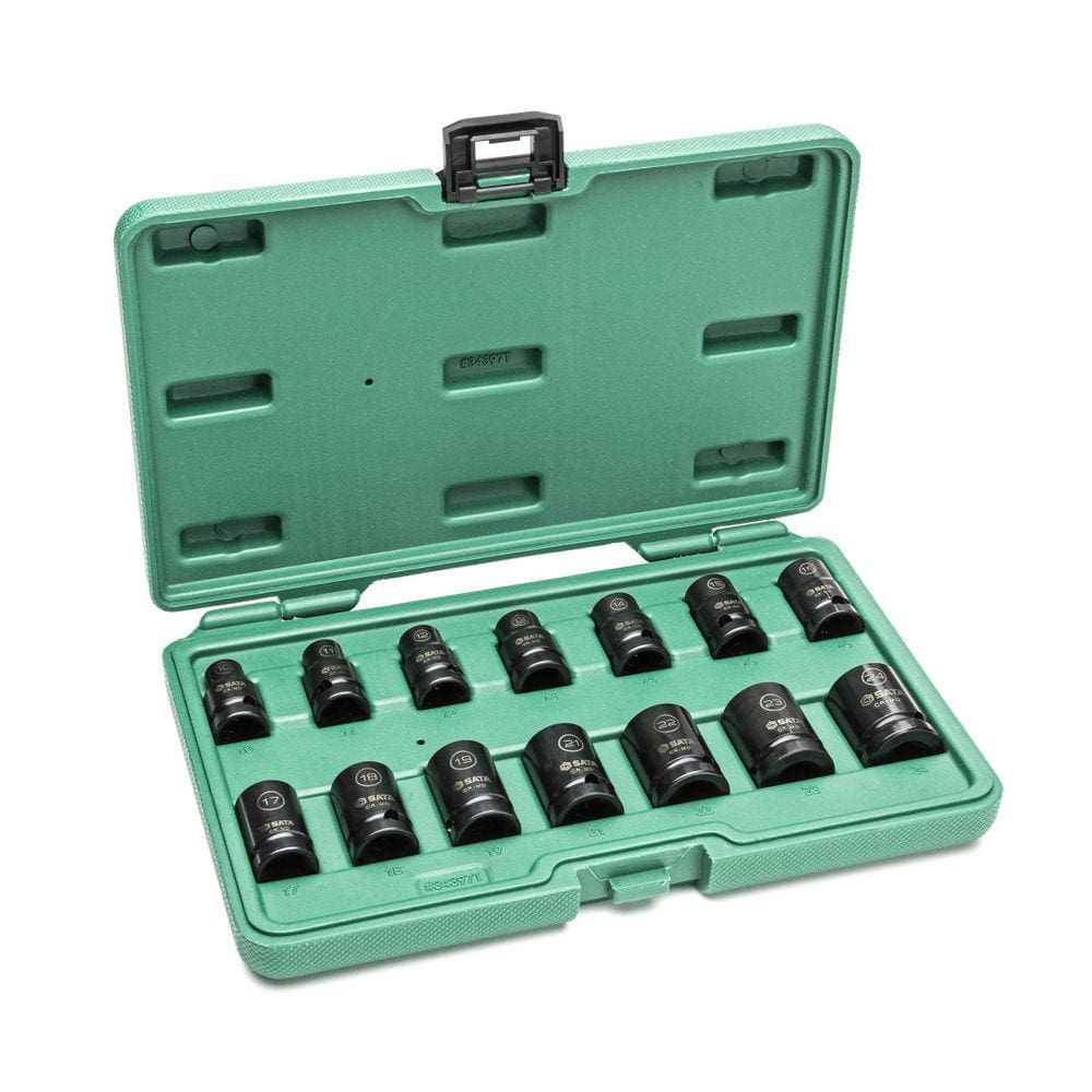 Jogo de Soquete Impacto 1/2" 10 a 24mm 14 peças ST34397T Sata