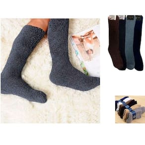 Meia Térmica Soft Felpuda Cano Alto Inverno: 2 pares sortidos Adulto Masculino