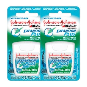 Kit 2 Fio Dental Reach Expansion Plus Menta Johnson`s 50m