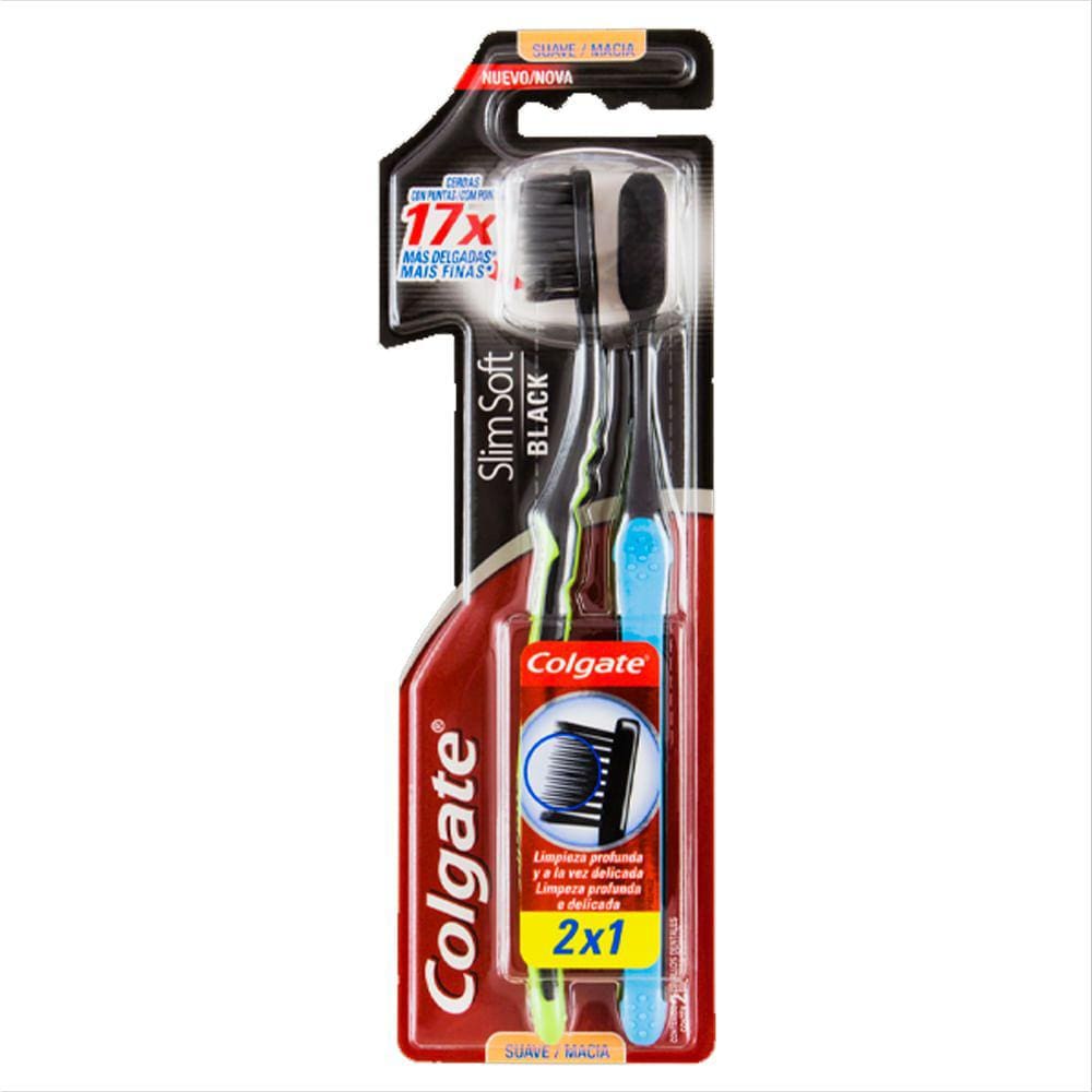 Escova Dental Colgate Slim Soft Black - 2 Unidades