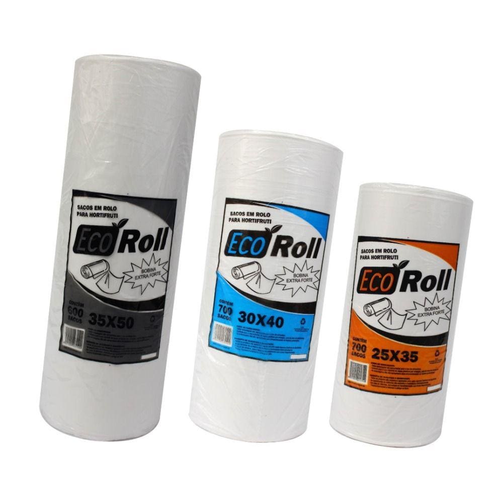 Kit 15Kg Bobina Saco Picotada Misto 25x35 30x40 35x50 6 Bob