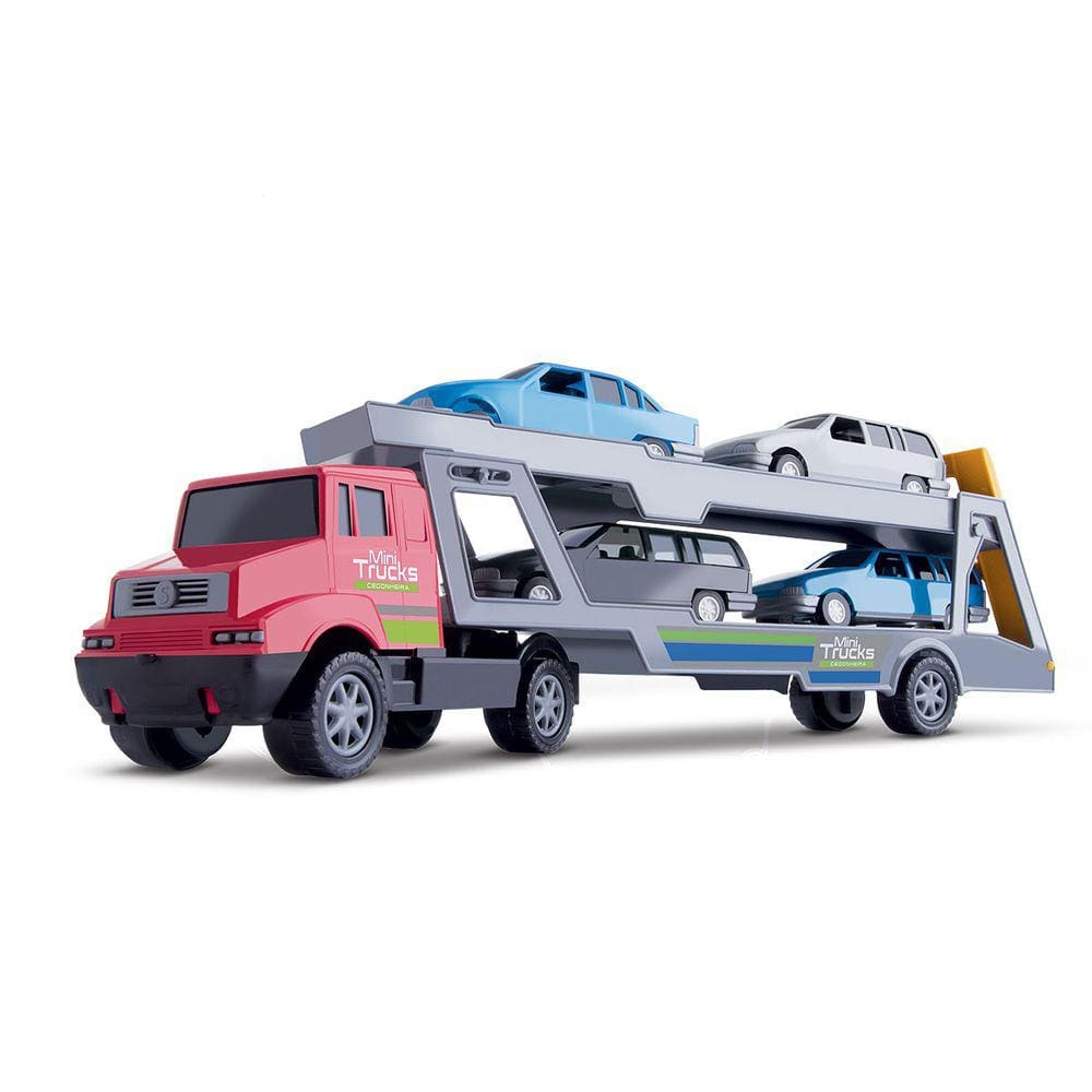 Caminhão Cegonha Transport com 2 carrinhos – DM Toys