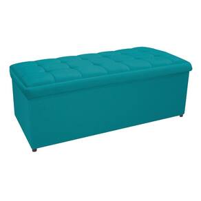 Calçadeira Copenhague 160 Cm Queen Size Suede Azul Turquesa