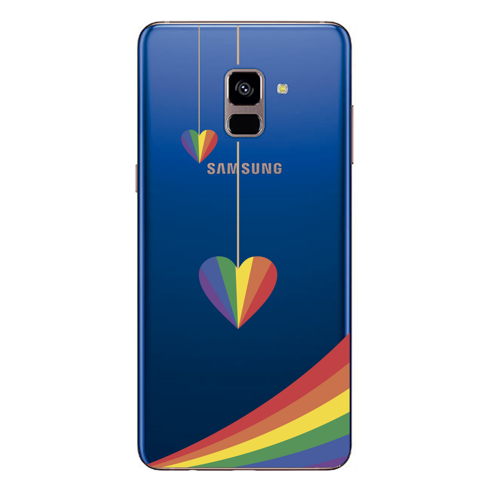 Capa Case Capinha Samsung Galaxy A8 Plus Arco Iris Corações Pendurados