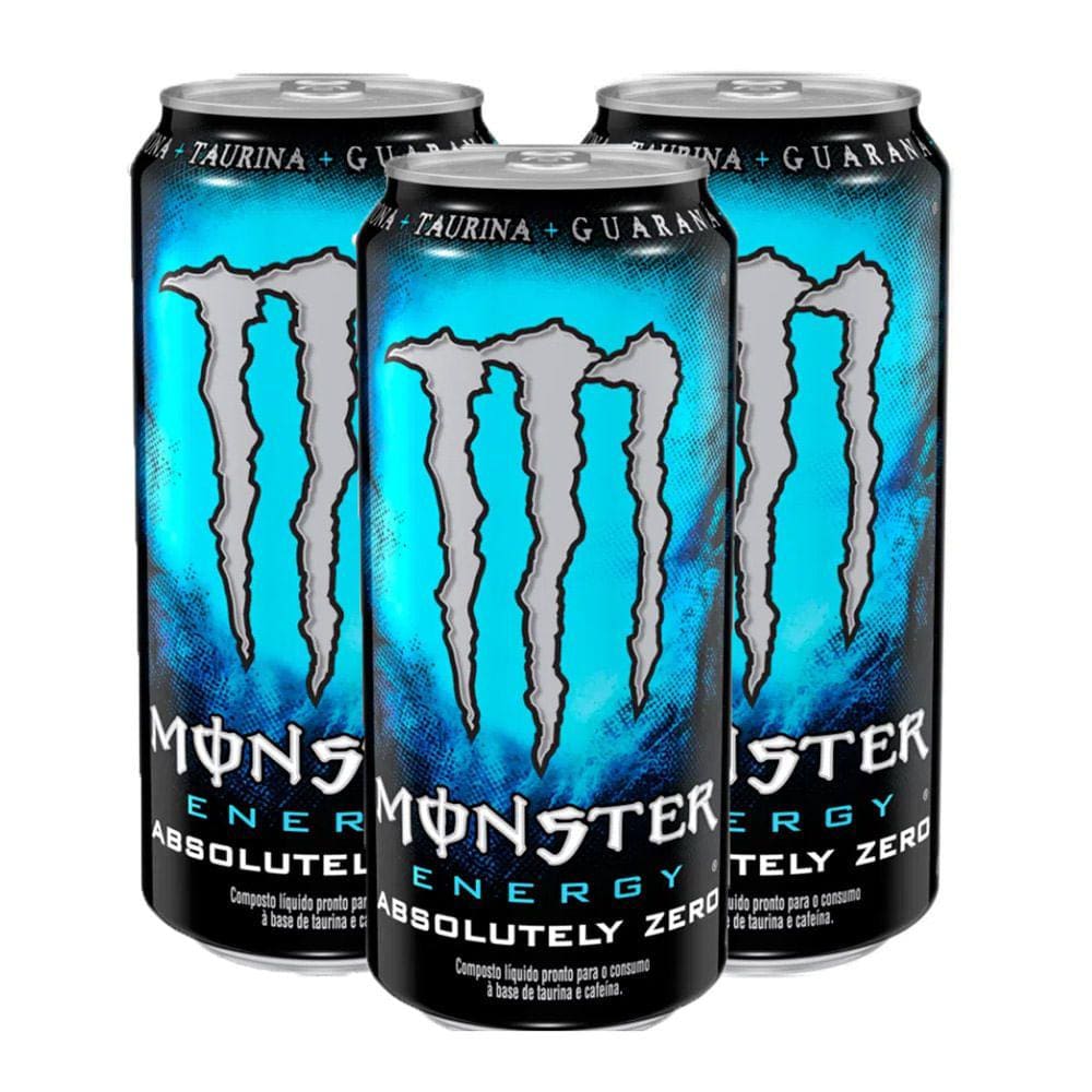 Energético Monster Energy Absolutely Zero 473ml | Kit com três unidades