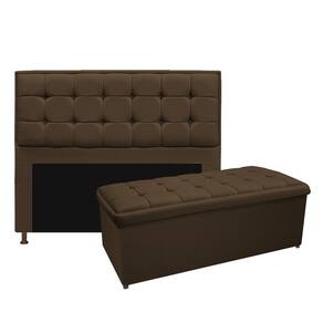 Cabeceira e Calçadeira Copenhague 195 Cm King Size Marrom