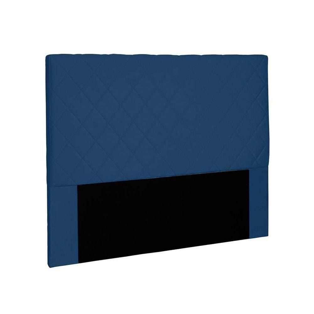 Cabeceira Dubai Para Cama Box Casal 140cm Suede Azul Marinho - D`Rossi