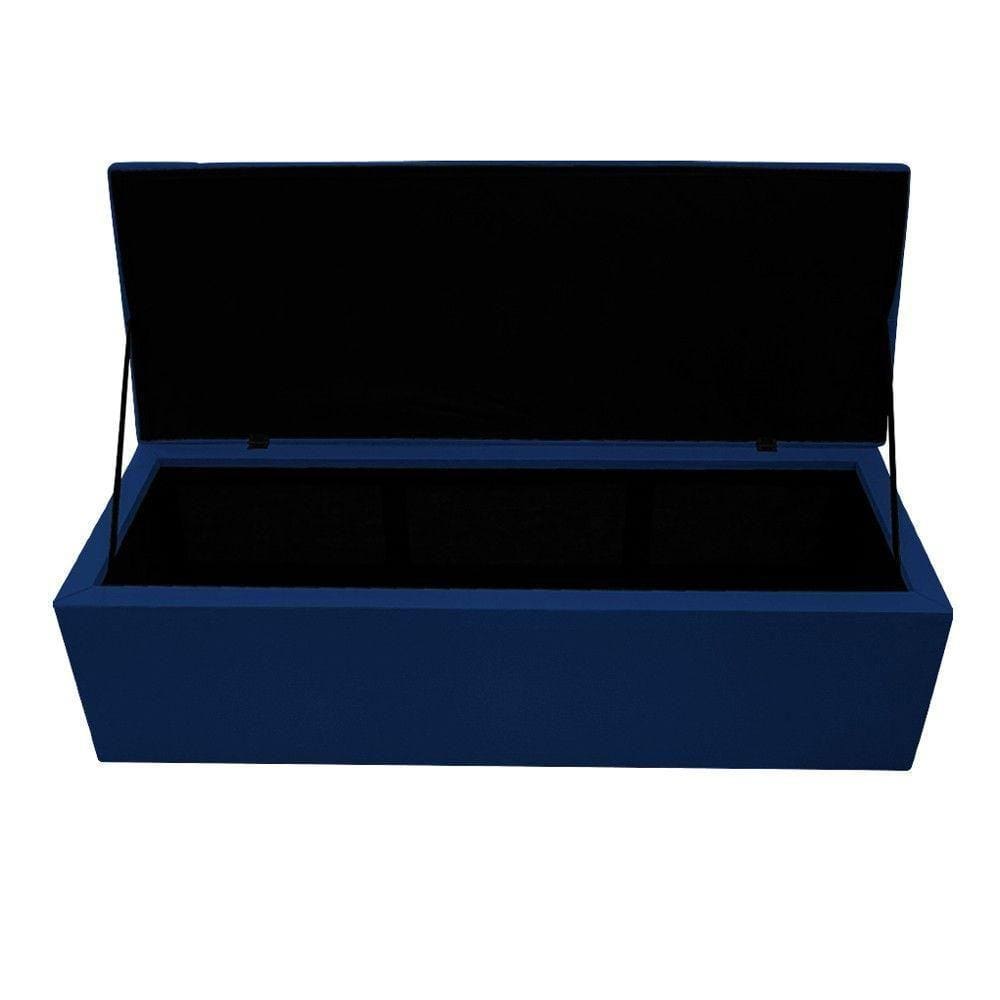 Calçadeira Copenhague 195 Cm King Size Suede Azul Marinho