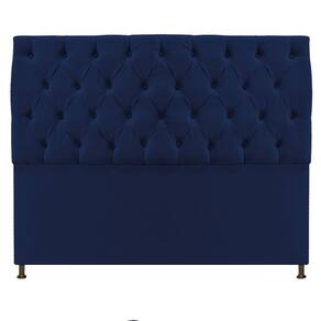 Cabeceira Sofia 195 Cm King Size Suede Azul Marinho