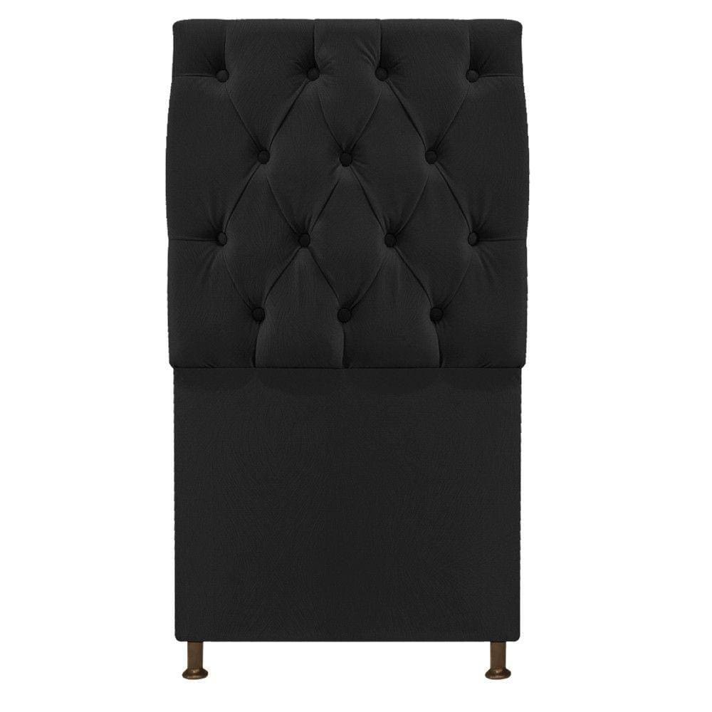Cabeceira Sofia 90 Cm Solteiro Suede Preto