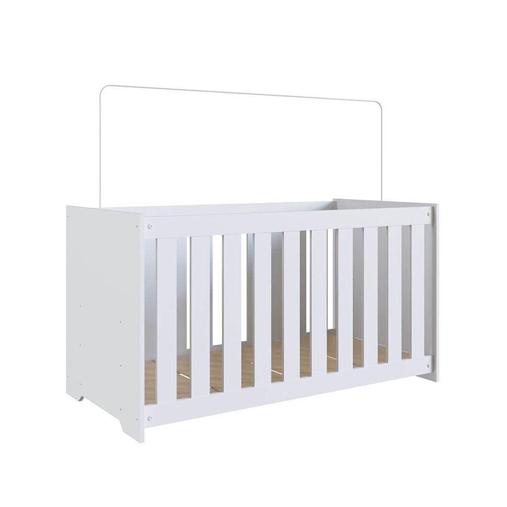 Berço Infantil Com Colchão Branco Lilies Móveis