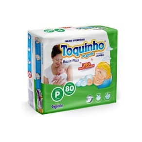 Fralda Infantil Toquinho De Gente Basic Plus P C/80