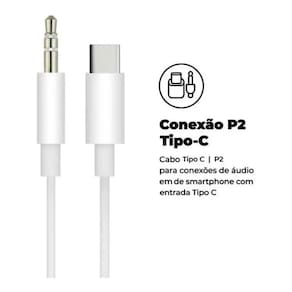 Cabo Auxiliar Tipo C P2 Áudio Usb-c 3.5mm H`maston Para Celulares Com Entrada Tipo C