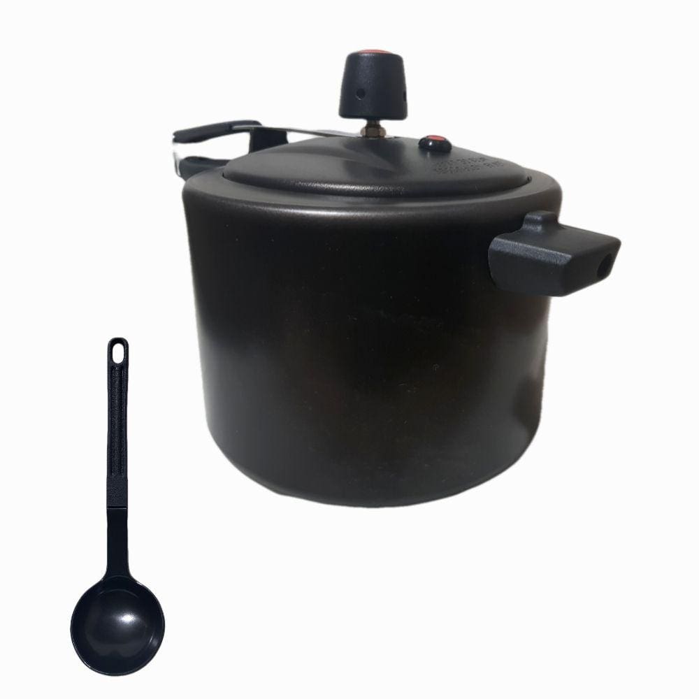 Panela De Pressão Antiaderente Preta 10 Litros