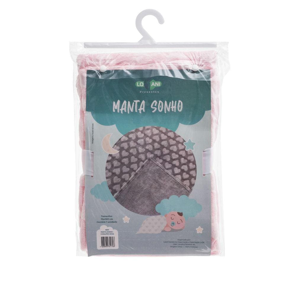 Manta Cobertor Infantil Sonho - Corações