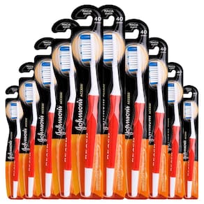 Kit 10 Escovas Dental J&j Reach Access Macia Grande 40