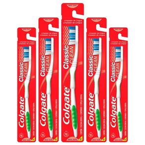 Kit 5 Escova De Dentes Colgate Classic Clean Suave