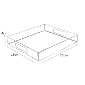 Bandeja De Acrilico Platina 25X25Cm Transparente Cristal