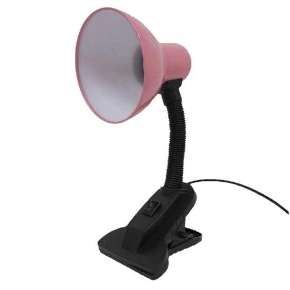 Luminária Articulável Com Presilha Rosa