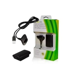 Kit Bateria + Cabo Carregador Para Controle Manete Xbox 360